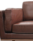 3 Seater Faux Sofa Brown Lounge Set for Living Room Couch with Wooden Frame