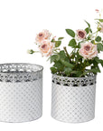 Set/2 Nested French Country Round Planter / Storage 32x28/27x26cm