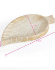 Hand-Carved Mango Wood Leaf-Shape Tray 30x17.5x2.5cm