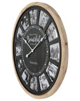 70cm Distressed Photo Gallery Collage Wall Clock 70x4.5cm