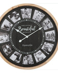 70cm Distressed Photo Gallery Collage Wall Clock 70x4.5cm