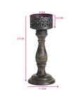 Handcrafted Ornate Baroque Pillar Candleholder 11x26cm