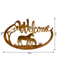 Laser-cut Welcome w/Horses Wall Art 60.5x0.6x37.5cm