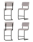 Artiss 4x Bar Stools Velvet Chairs Grey