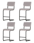 Artiss 4x Bar Stools Velvet Chairs Grey