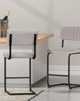 Artiss 4x Bar Stools Velvet Chairs Grey