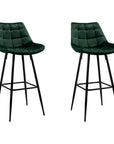 Artiss 2x Bar Stools Velvet Chairs Green