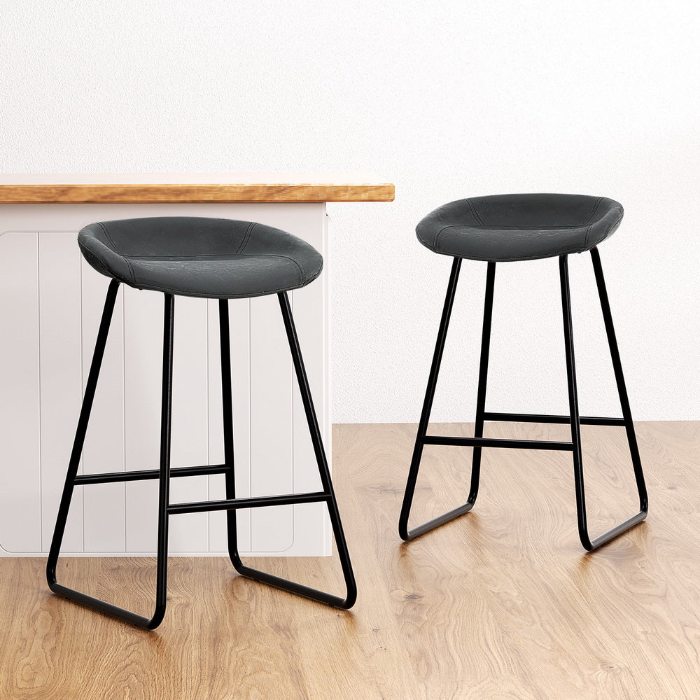 Artiss 4x Bar Stools Kitchen Dining Chairs Counter Stool PU Leather Metal