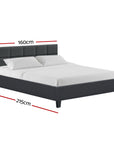 Artiss Bed Frame Queen Size Charcoal TINO