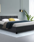 Artiss Bed Frame Queen Size Charcoal TINO