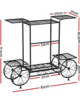 Plant Stand 6 Tier Iron 4 Wheeler