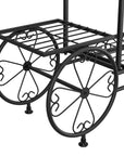 Plant Stand 6 Tier Iron 4 Wheeler