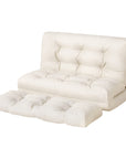 Floor Lounge Sofa Bed 2 Seater Pillow Leather White