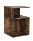 End Table Storage Nightstand Rust Oak