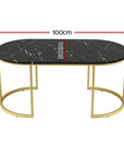 Coffee Table Marble Effect Black