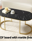 Coffee Table Marble Effect Black