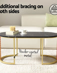 Coffee Table Marble Effect Black