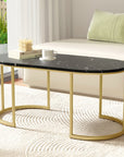 Coffee Table Marble Effect Black