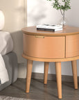 Enzo Bedside Table Drawers Curved Side End Table Storage Nightstand