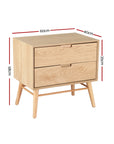 Gino Bedside Table Drawers Side End Table Storage Cabinet Nightstand Oak