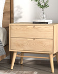 Gino Bedside Table Drawers Side End Table Storage Cabinet Nightstand Oak