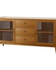 Artiss Buffet Sideboard Glass Doors - Oak