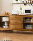 Artiss Buffet Sideboard Glass Doors - Oak