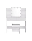 Dulcea Dressing Table Set Stool 10 Led Bulbs White