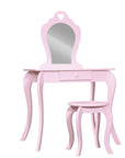 Keezi Kids Dressing Table Stool Set Vanity Mirror Princess Children Makeup Pink