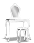 Keezi Kids Dressing Table Stool Set Vanity Mirror Princess Children Makeup White