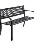 Gardeon Outdoor Garden Bench Seat Steel Outdoor Furniture 2 Seater Park Black