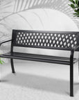 Gardeon Outdoor Garden Bench Seat Steel Outdoor Furniture 2 Seater Park Black