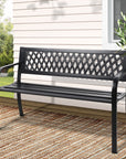 Gardeon Outdoor Garden Bench Seat Steel Outdoor Furniture 2 Seater Park Black