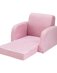 Keezi Kids Sofa 2 Seater Children Flip Open Couch Lounger Armchair Soft Pink