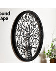 Tree of Life Round Frame Metal Wall Art