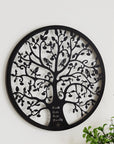 Tree of Life Round Frame Metal Wall Art