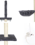 i.Pet Cat Tree 260cm Tower Scratching Post Scratcher Floor to Ceiling Cats Bed Dark Grey