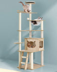 i.Pet Cat Tree Tower Scratching Post Scratcher 174cm Wood Bed Condo House Ladder