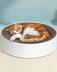 i.Pet Cat Scratching Board Scratcher Cardboard Kitten Indoor Round Bed Catnip