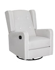 Recliner Armchair 360 Swivel Grey Fabric