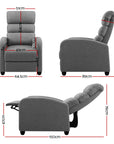 Bolivia Recliner Armchair Grey Fabric