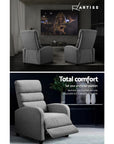 Bolivia Recliner Armchair Grey Fabric