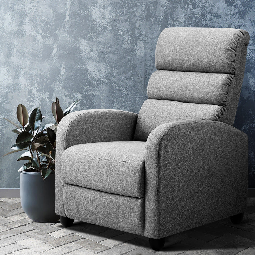 Bolivia Recliner Armchair Grey Fabric