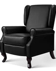 Domini Recliner Armchair Black Faux Leather