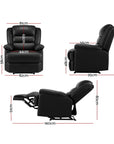 Cissy Recliner Chair Leather Black