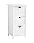 Anna Bedside Table Bathroom Storage Cabinet 3 Drawers White