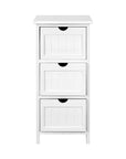 Anna Bedside Table Bathroom Storage Cabinet 3 Drawers White