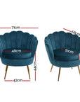 Armchair Velvet Blue Callista