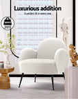 Armchair Lounge Chair Armchairs Accent Arm Chairs Sherpa Boucle White