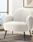 Armchair Lounge Chair Armchairs Accent Arm Chairs Sherpa Boucle White